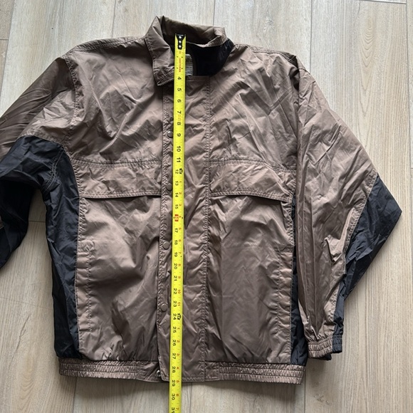 Vintage Golfsmith Golf Nylon Vented Windbreaker Jacket Brown/Black Men's Lg EUC - Picture 8 of 10